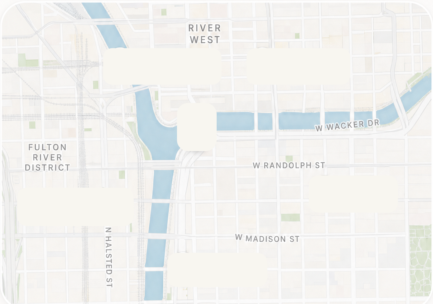 Illustrated neighborhood map showing nearby lifestyle points of interest
